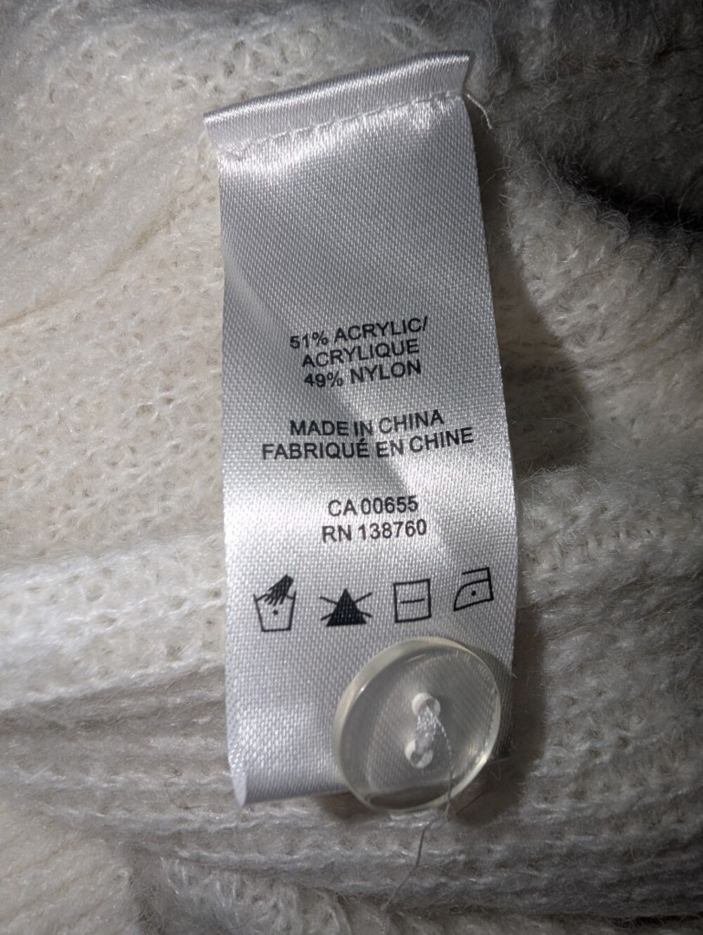 RW&CO  Ivory Knit Cardigan with Black Bow Button Details - Picture 6 of 10